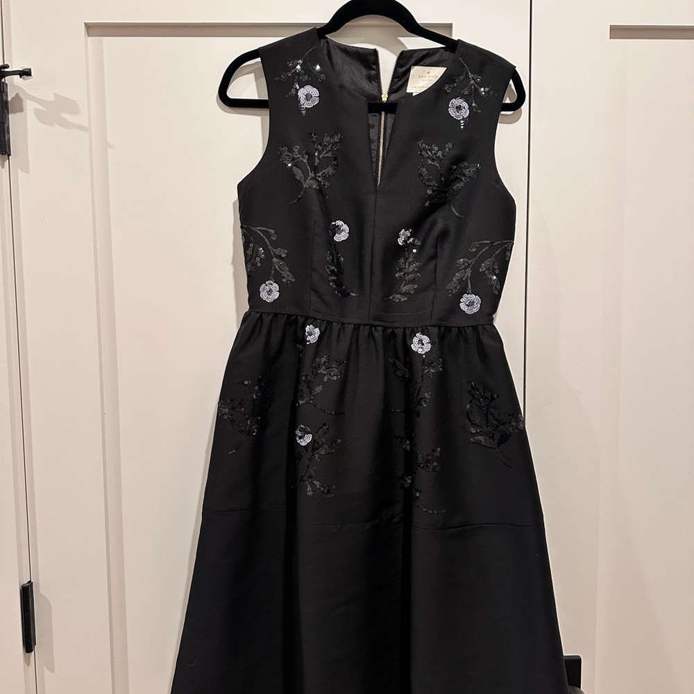 Kate Spade Black Dress with Floral Embroidery